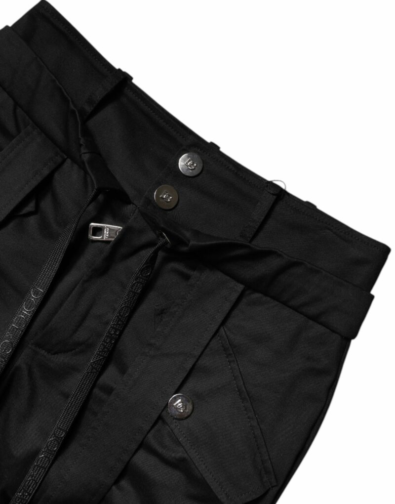 Dolce & Gabbana Black Cotton High Waist Cargo Pants - Image 7