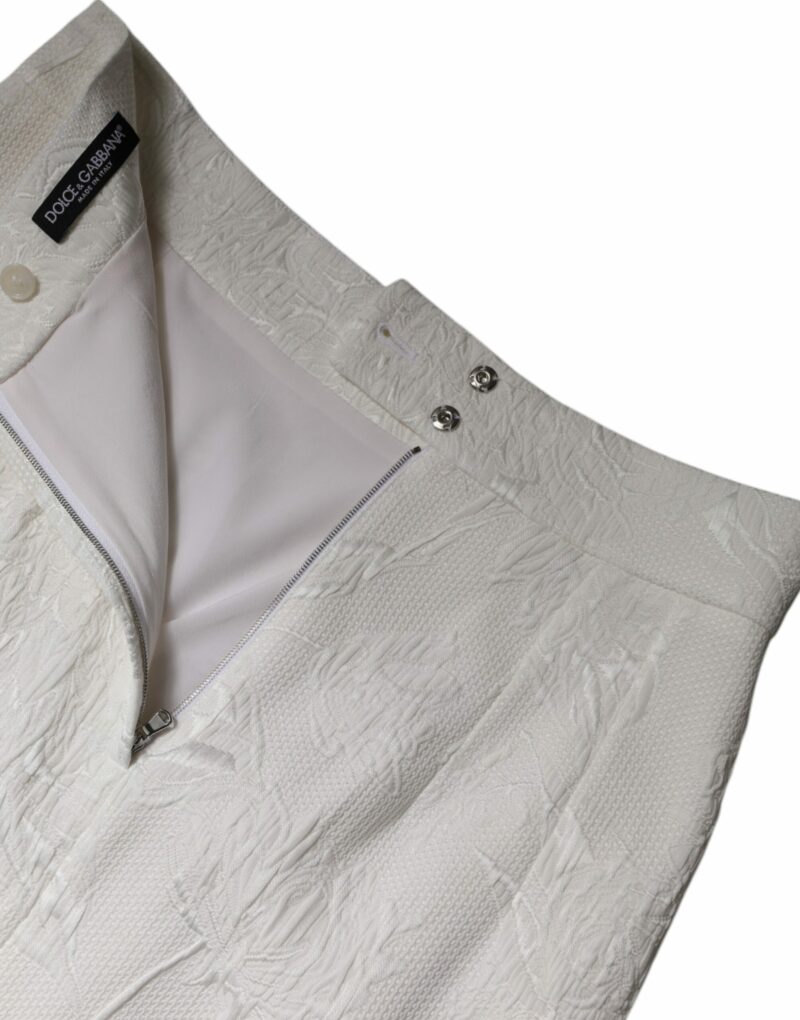 Dolce & Gabbana White High Waist Knee Length Pencil Skirt - Image 6