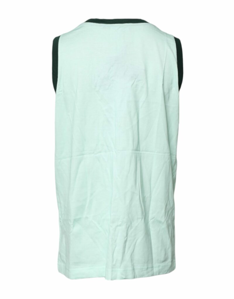 Dolce & Gabbana Light Green Graphic Print Sleeveless Tank T-shirt - Image 4