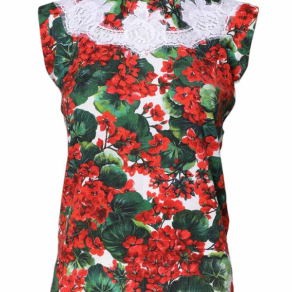 Dolce & Gabbana Multicolor Floral Lace Sleeveless Tank Top