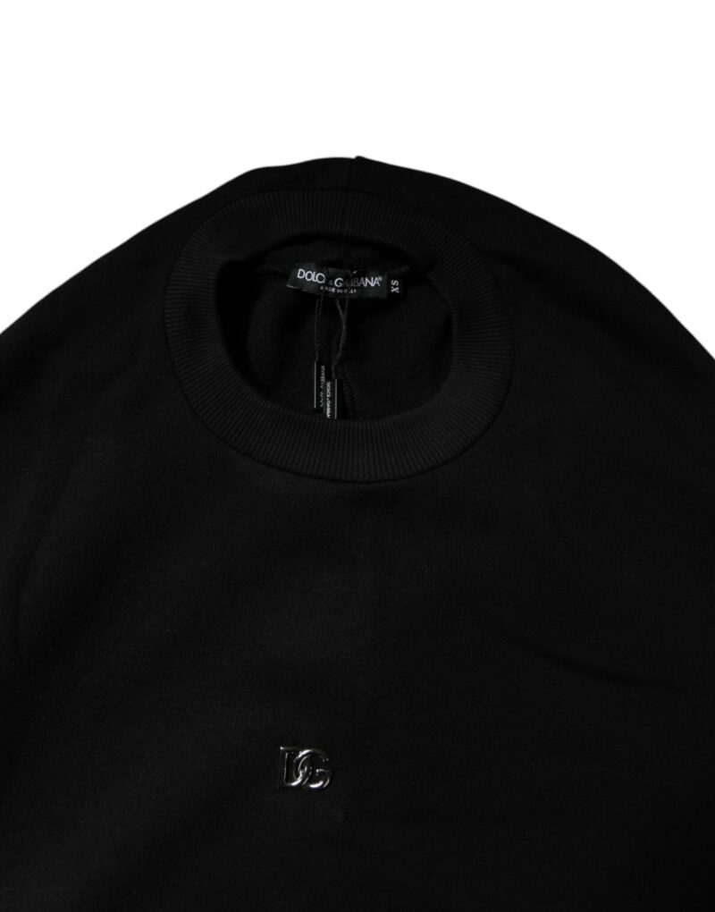Dolce & Gabbana Black Cotton Crew Neck Sweatshirt Sweater - Image 5