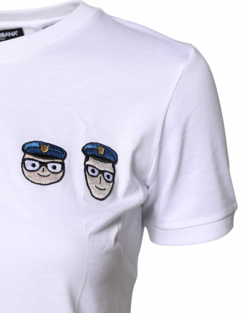 Dolce & Gabbana White #DGFamily Cotton Crew Neck T-shirt - Image 3