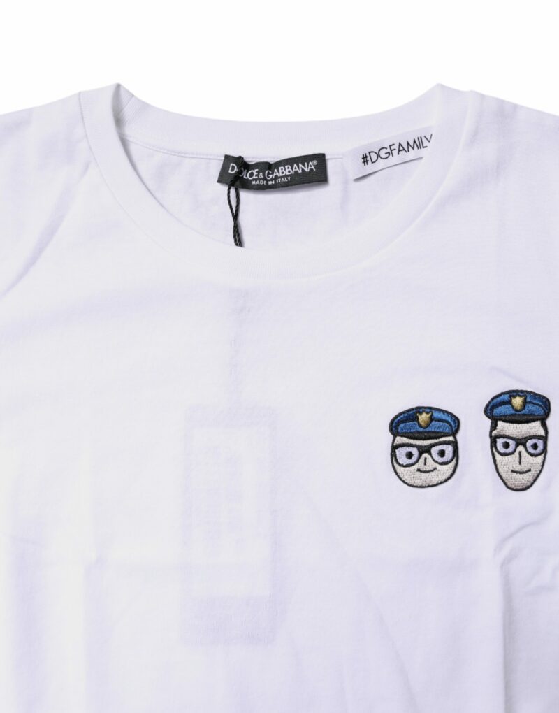 Dolce & Gabbana White #DGFamily Cotton Crew Neck T-shirt - Image 5
