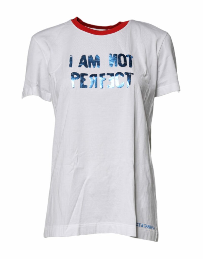Dolce & Gabbana White Graphic Print Cotton Crew Neck T-shirt - Image 2