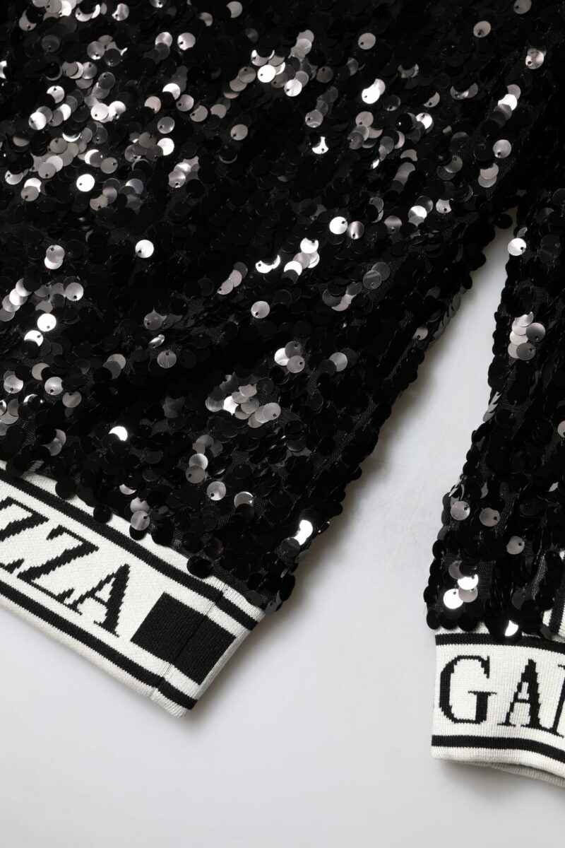 Dolce & Gabbana Black DG Queen Sequin Pullover Sweater - Image 8