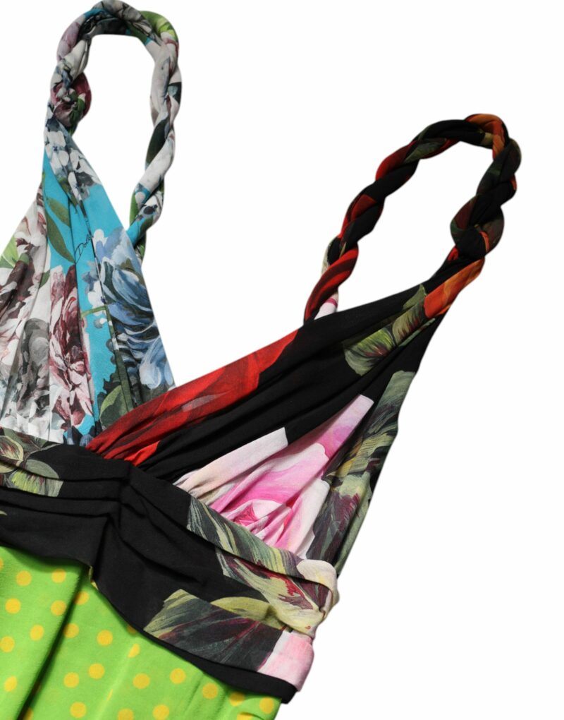 Dolce & Gabbana Multicolor Floral Patchwork Fitted Mini Dress - Image 7