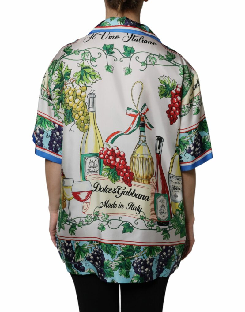 Dolce & Gabbana Multicolor Short Sleeve Silk Food Shirt Top - Image 4