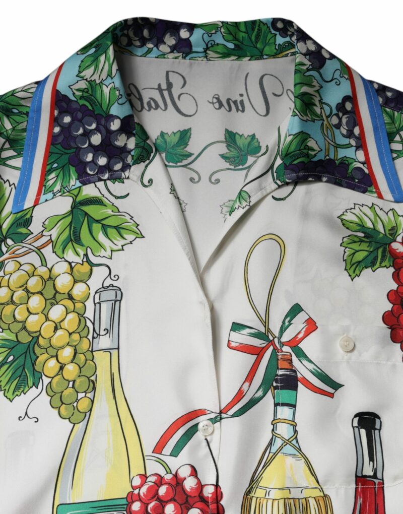 Dolce & Gabbana Multicolor Short Sleeve Silk Food Shirt Top - Image 7