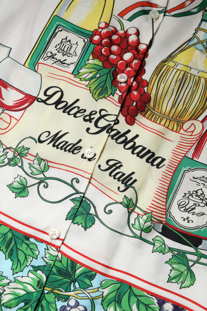 Dolce & Gabbana Multicolor Short Sleeve Silk Food Shirt Top - Image 8