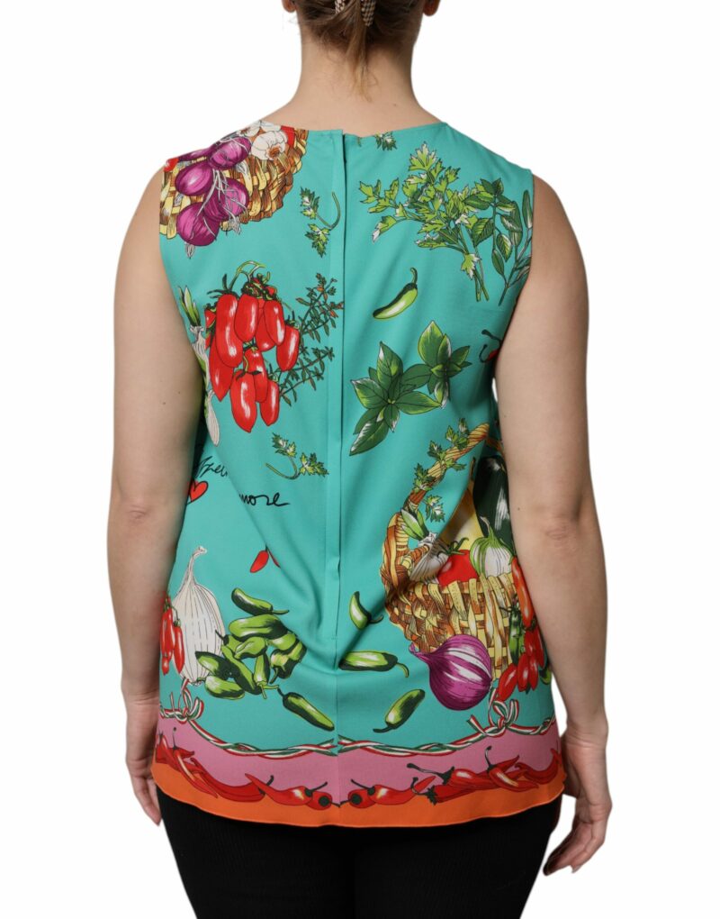 Dolce & Gabbana Multicolor Floral Silk Sleeveless Tank Top - Image 4