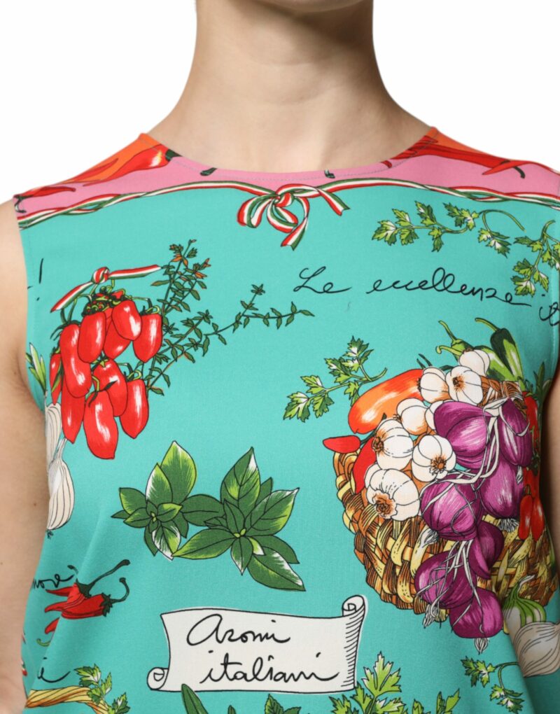 Dolce & Gabbana Multicolor Floral Silk Sleeveless Tank Top - Image 5