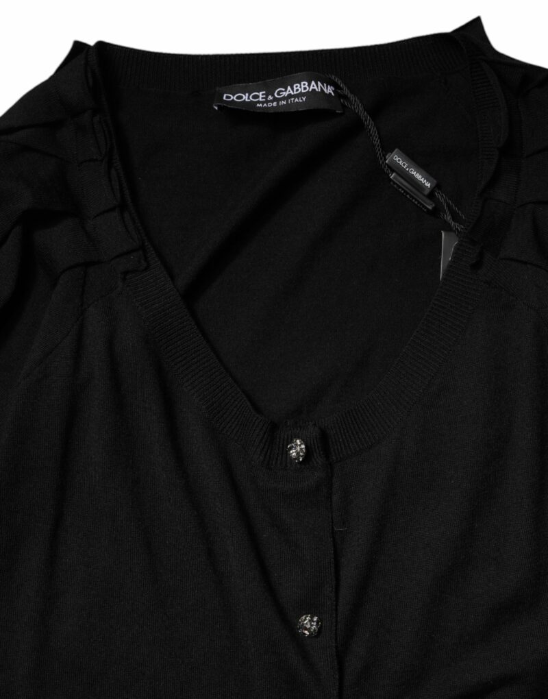 Dolce & Gabbana Black Button Down Short Sleeve Blouse Top - Image 7