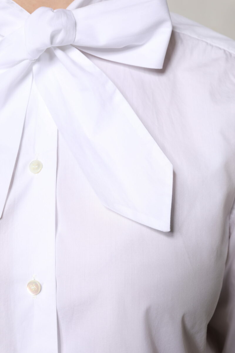Dolce & Gabbana White Ascot Collar Long Sleeve Blouse Top - Image 6