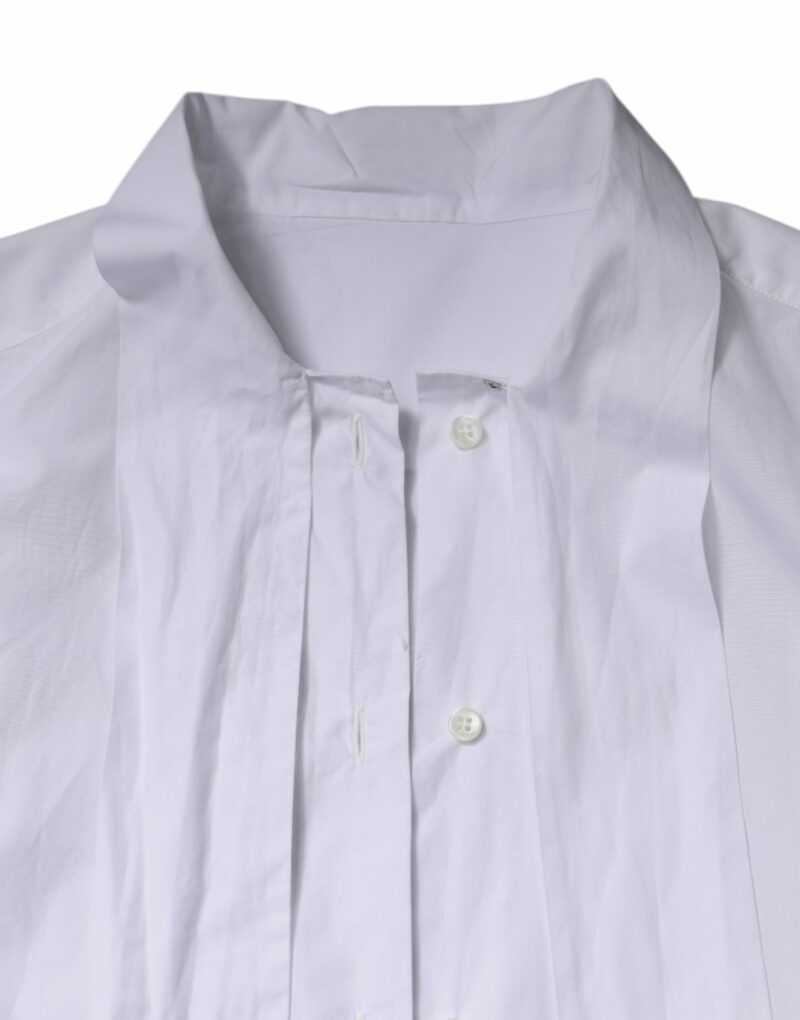 Dolce & Gabbana White Ascot Collar Long Sleeve Blouse Top - Image 7