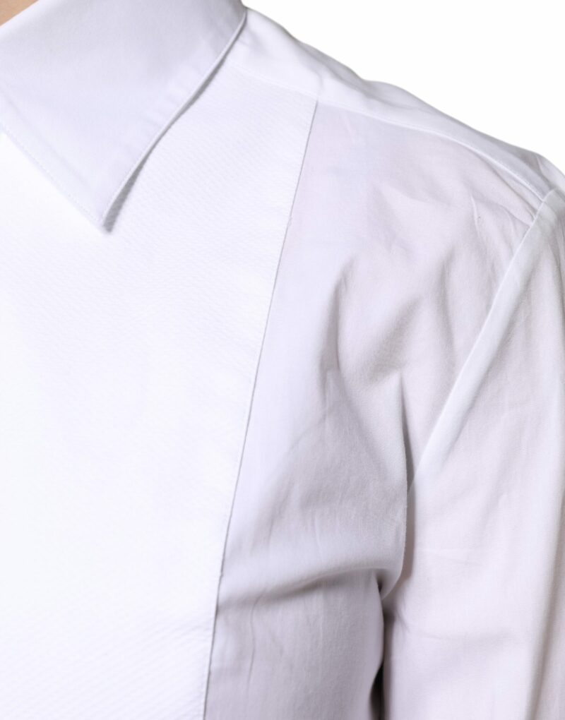 Dolce & Gabbana White Cotton Dress Collared Dress Shirt Top - Image 6