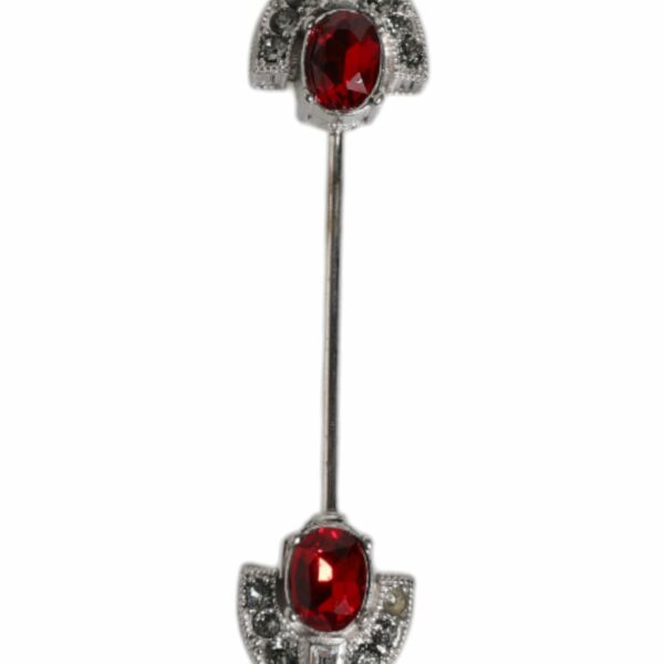 Dolce & Gabbana 925 Sterling Silver Glass Crystal Collar Stop Brooch Pin
