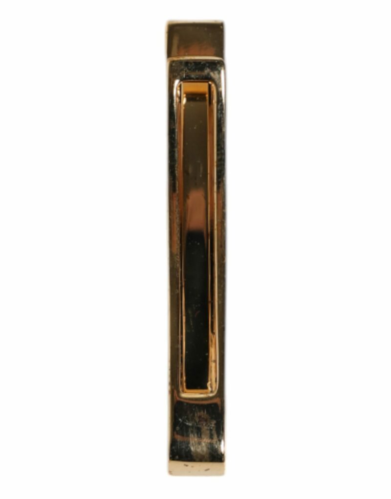 Dolce & Gabbana Gold Tone Brass Crystal Branded Accessory Tie Clip Bar - Image 4