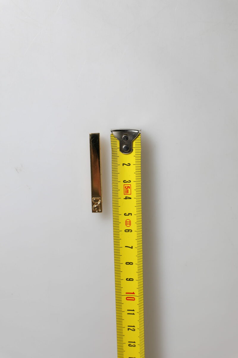 Dolce & Gabbana Gold Tone Brass Crystal Branded Accessory Tie Clip Bar - Image 5