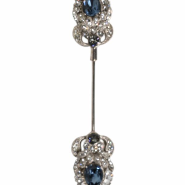 Dolce & Gabbana 925 Sterling Silver Crystals Collar Brooch Accessory Pin