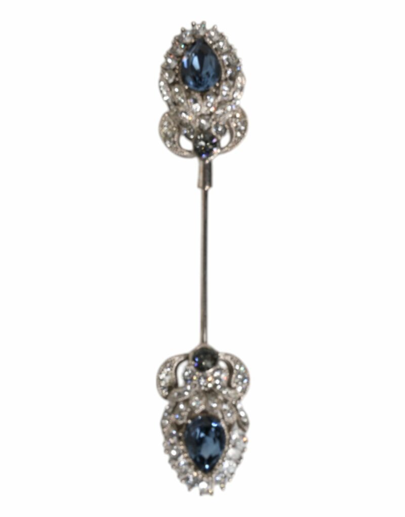 Dolce & Gabbana 925 Sterling Silver Crystals Collar Brooch Accessory Pin