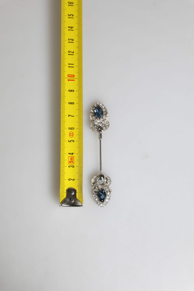 Dolce & Gabbana 925 Sterling Silver Crystals Collar Brooch Accessory Pin - Image 4