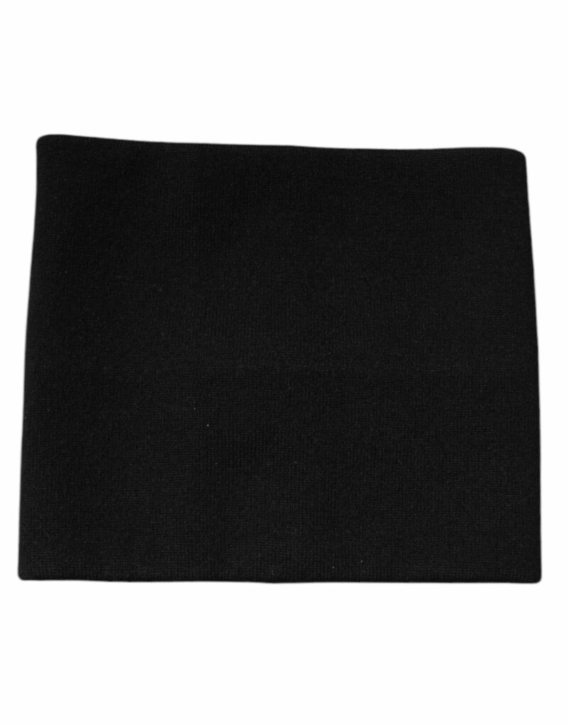 Dolce & Gabbana Black Cashmere Knitted Square Handkerchief Scarf - Image 2