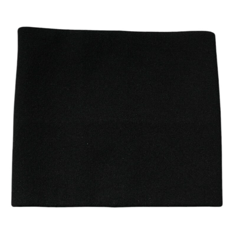 Dolce & Gabbana Black Cashmere Knitted Square Handkerchief Scarf - Image 3