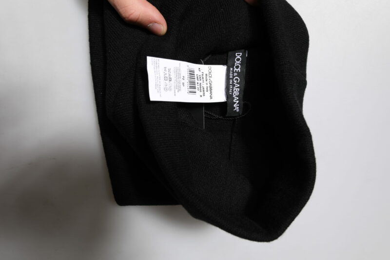 Dolce & Gabbana Black Cashmere Knitted Square Handkerchief Scarf - Image 6