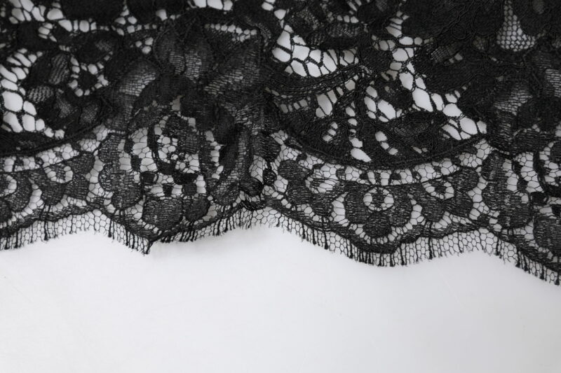 Dolce & Gabbana Black Floral Lace Cotton Triangle Foulard Scarf - Image 3