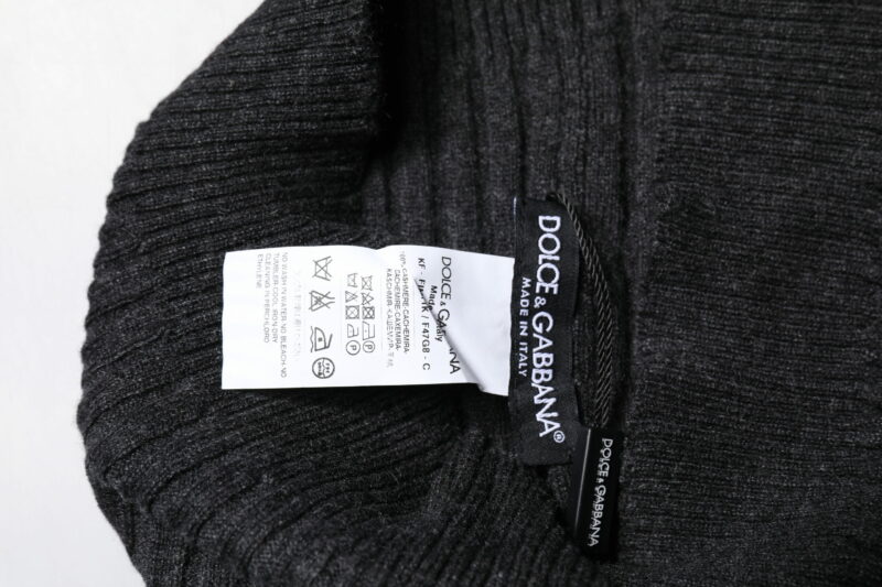 Dolce & Gabbana Black Cashmere Knitted Neck Warmer Foulard Scarf - Image 5
