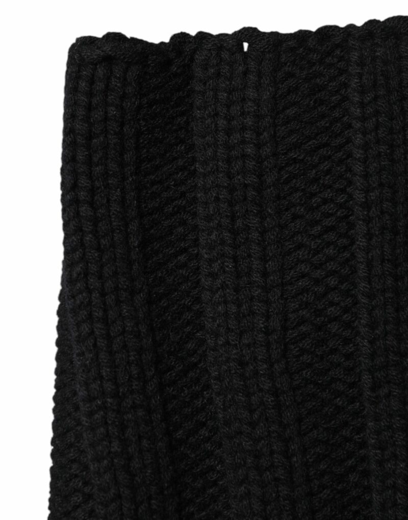 Dolce & Gabbana Black Cashmere Knitted Neck Warmer Foulard Scarf - Image 4
