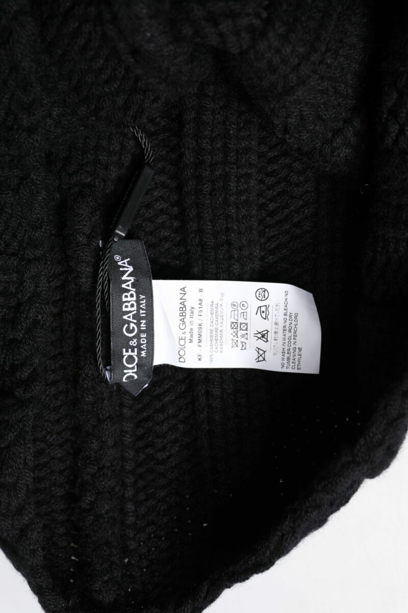 Dolce & Gabbana Black Cashmere Knitted Neck Warmer Foulard Scarf - Image 5