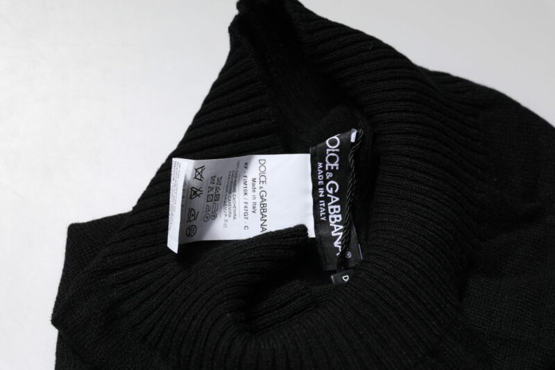 Dolce & Gabbana Black Cashmere Knitted Neck Warmer Foulard Scarf - Image 5