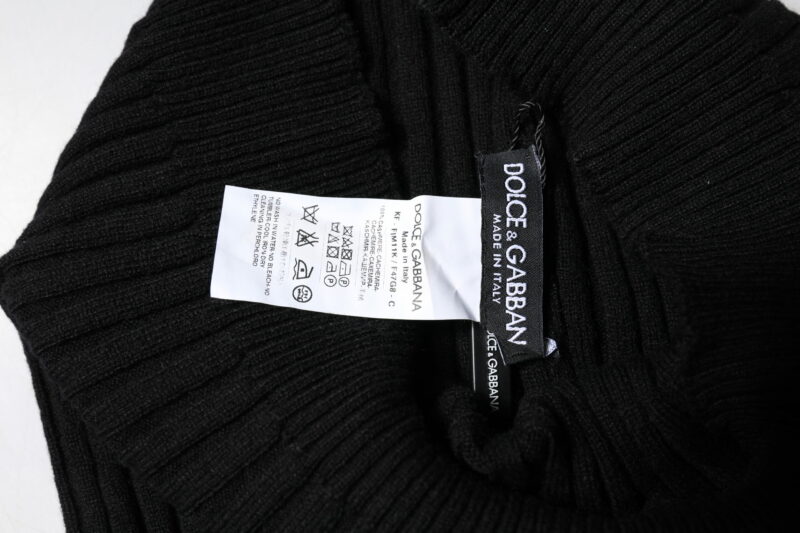 Dolce & Gabbana Black Cashmere Knitted Neck Warmer Foulard Scarf - Image 5