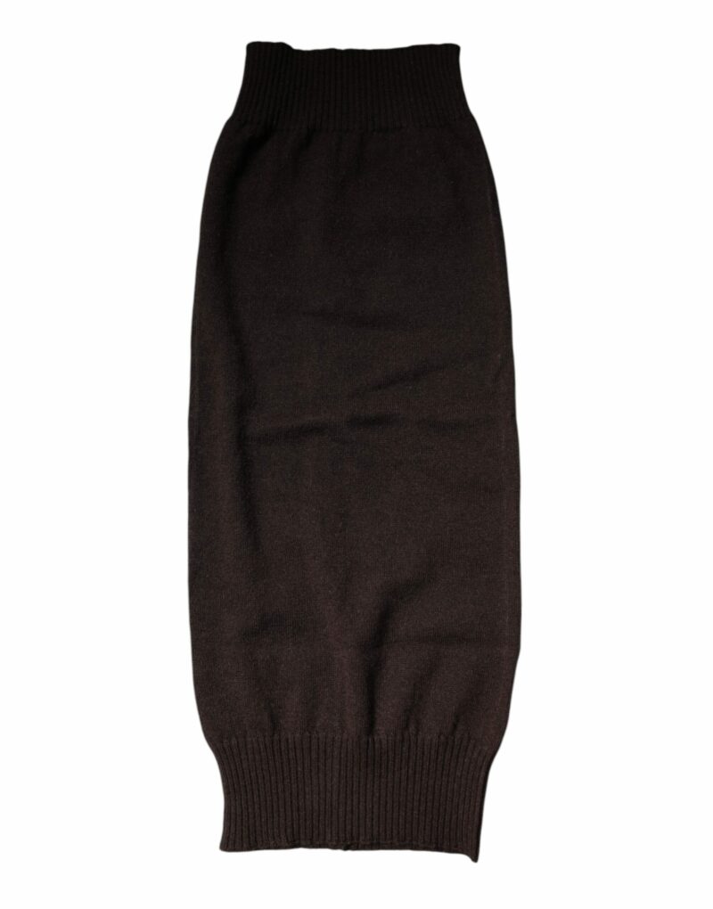 Dolce & Gabbana Brown Cashmere Knitted Neck Warmer Foulard Scarf - Image 2
