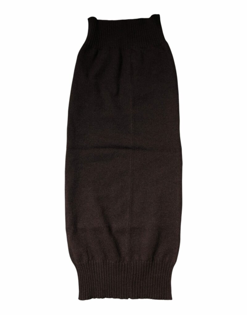 Dolce & Gabbana Brown Cashmere Knitted Neck Warmer Foulard Scarf - Image 4