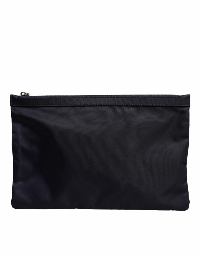 Dolce & Gabbana Blue DG Logo Patch Embellished Pouch Clutch Bag - Image 4