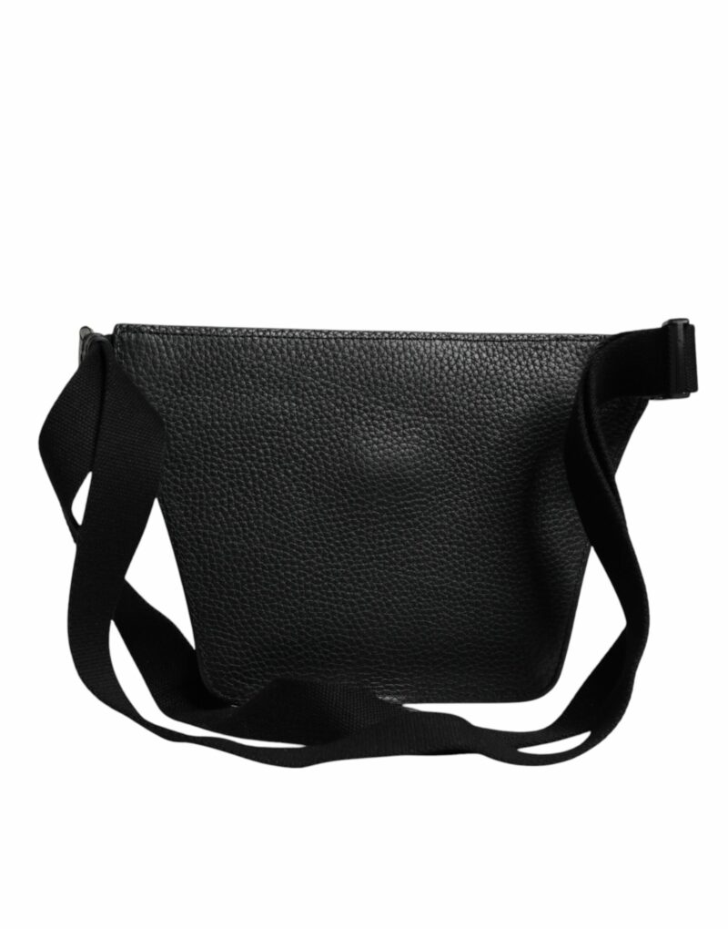 Dolce & Gabbana Black Calfskin Logo Plaque Belt Waist Men Fanny Pack Bag - Image 4