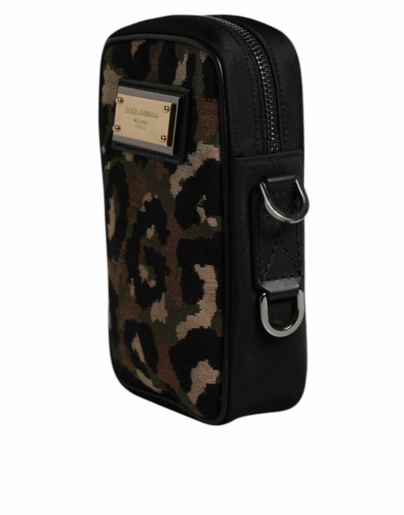 Dolce & Gabbana Multicolor Leopard Jacquard Logo Plaque Neck Strap Bag - Image 3