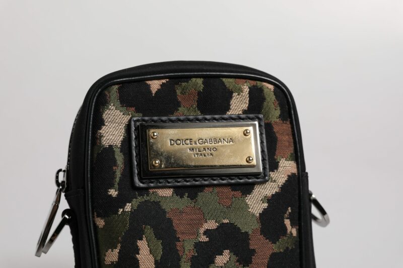 Dolce & Gabbana Multicolor Leopard Jacquard Logo Plaque Neck Strap Bag - Image 6