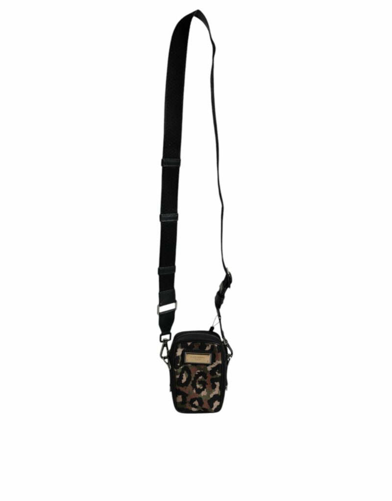 Dolce & Gabbana Multicolor Leopard Jacquard Logo Plaque Neck Strap Bag - Image 7