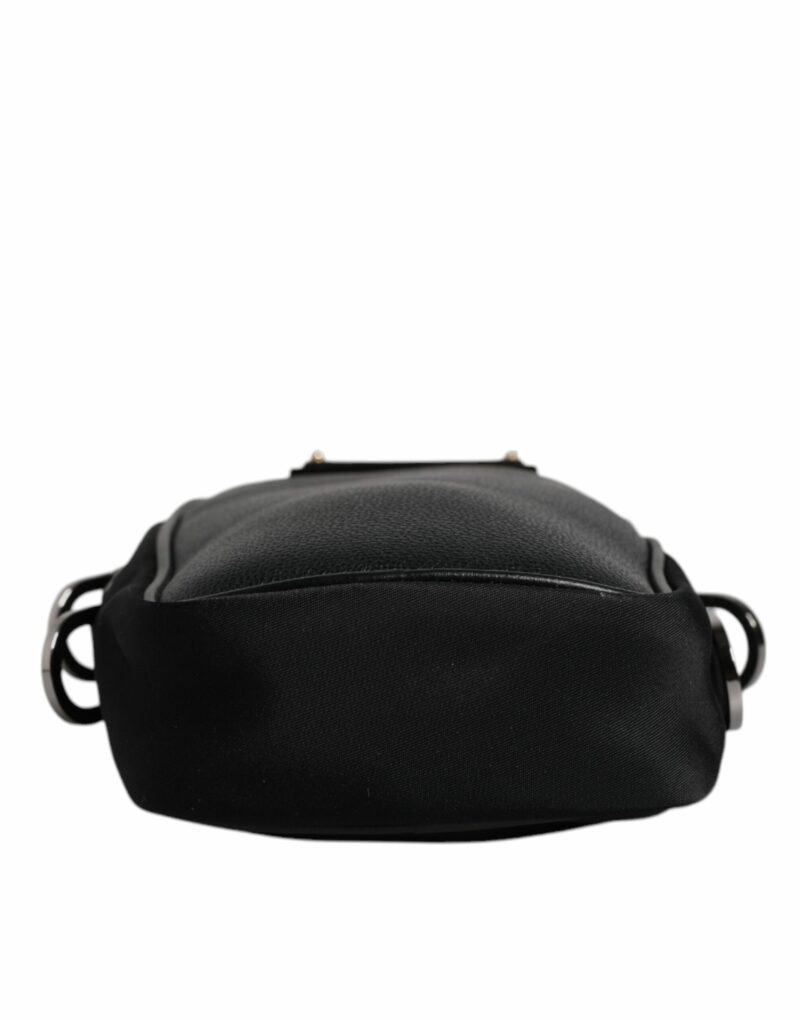 Dolce & Gabbana Black Nylon Leather Logo Plaque Crossbody Sling Bag - Image 5