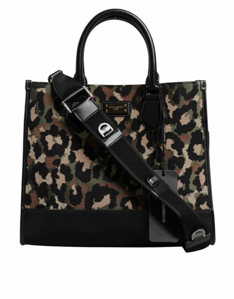 Dolce & Gabbana Multicolor Leopard Shopping Tote Shoulder Bag - Image 3