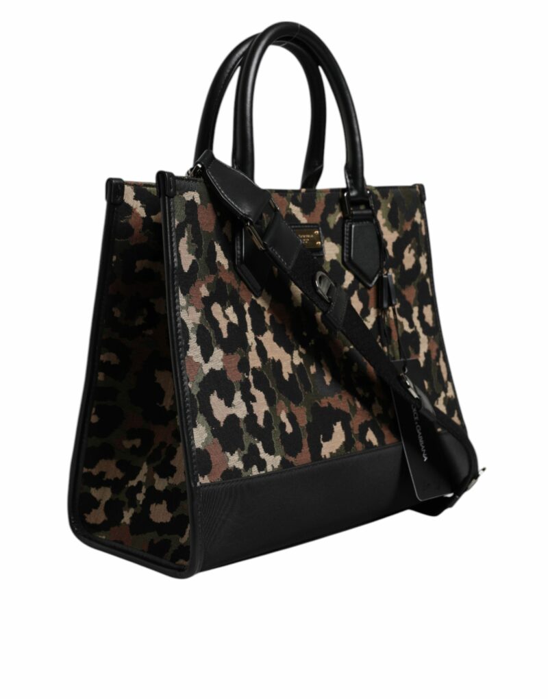 Dolce & Gabbana Multicolor Leopard Shopping Tote Shoulder Bag - Image 4