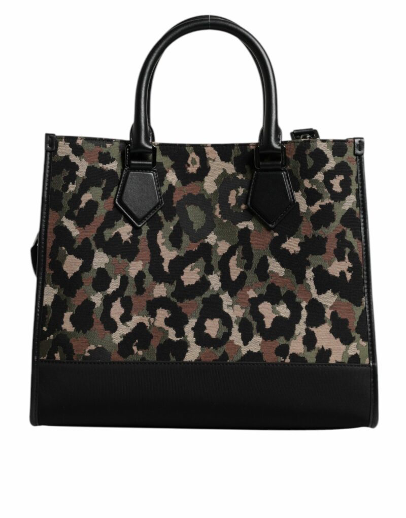 Dolce & Gabbana Multicolor Leopard Shopping Tote Shoulder Bag - Image 6