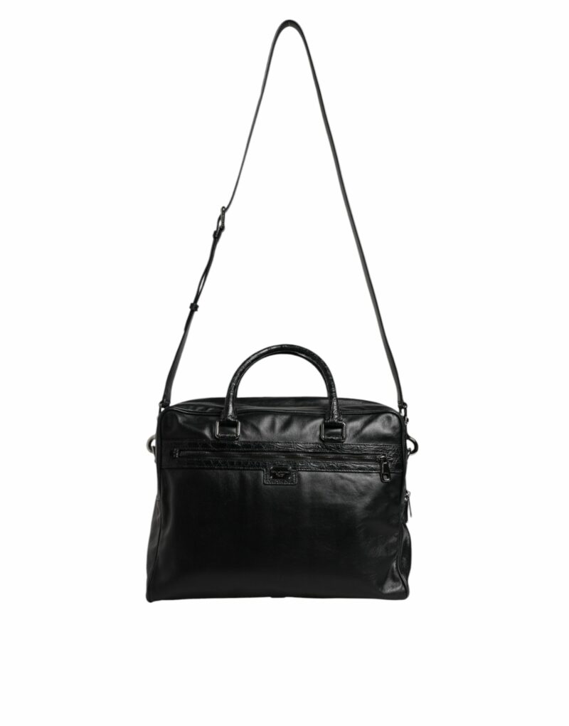 Dolce & Gabbana Black Leather Messenger Shoulder Strap Bag - Image 2