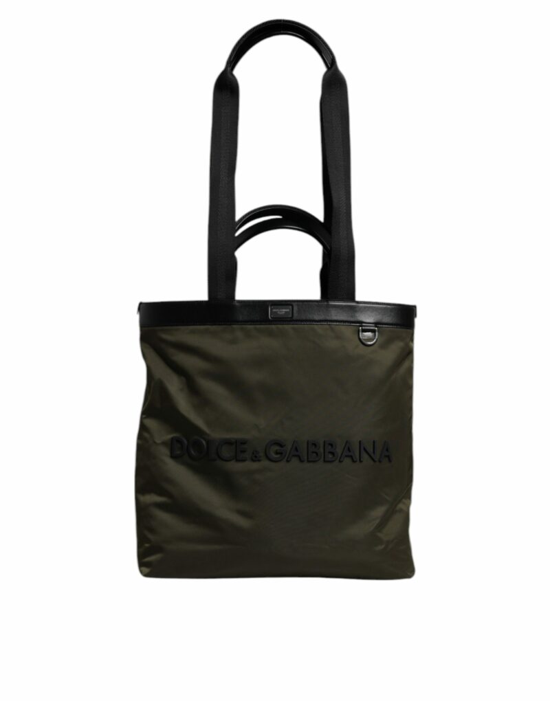 Dolce & Gabbana Military Green Nylon Shoulder Strap Tote Bag - Image 2
