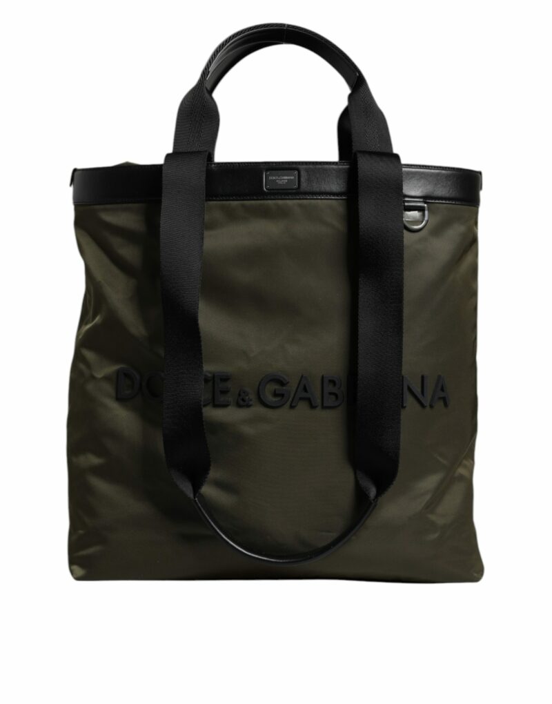 Dolce & Gabbana Military Green Nylon Shoulder Strap Tote Bag - Image 3