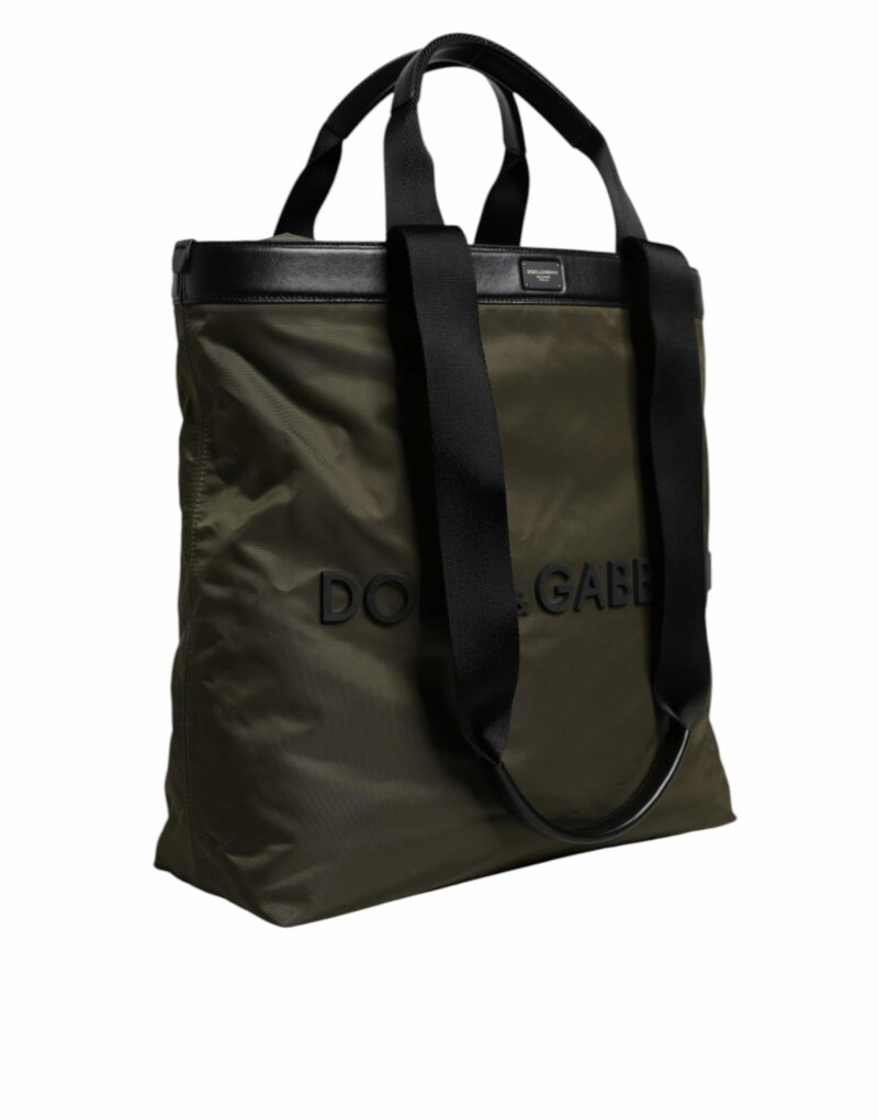 Dolce & Gabbana Military Green Nylon Shoulder Strap Tote Bag - Image 4