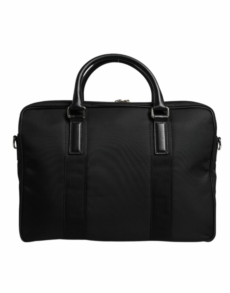 Dolce & Gabbana Black Leather Document Briefcase Top Handle Bag - Image 4